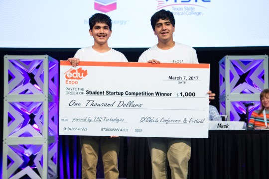 SXSW EDU 2017 High School Student Startup Competition Winners.